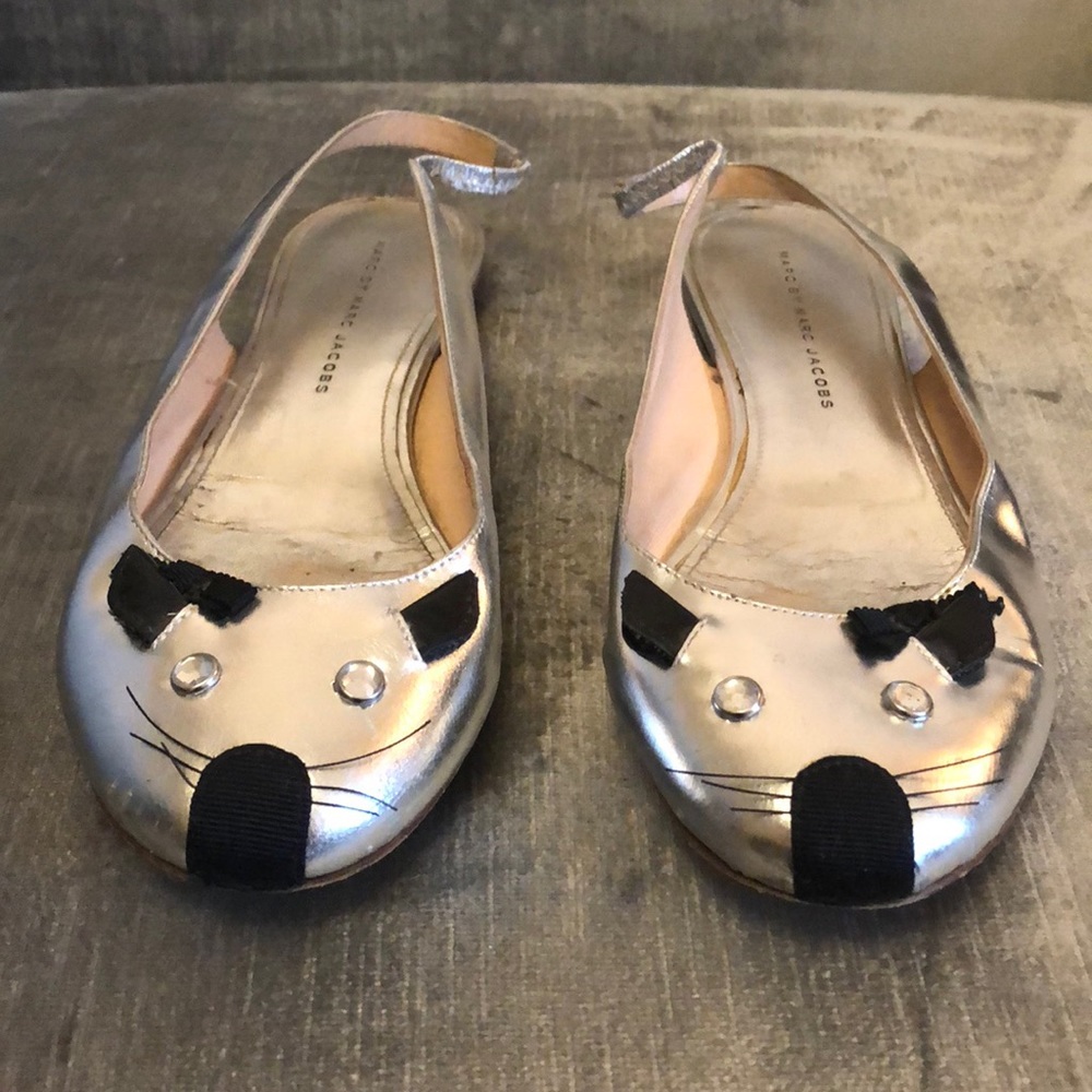 Marc Jacobs silver mouse slingback flats 🐭 size 9